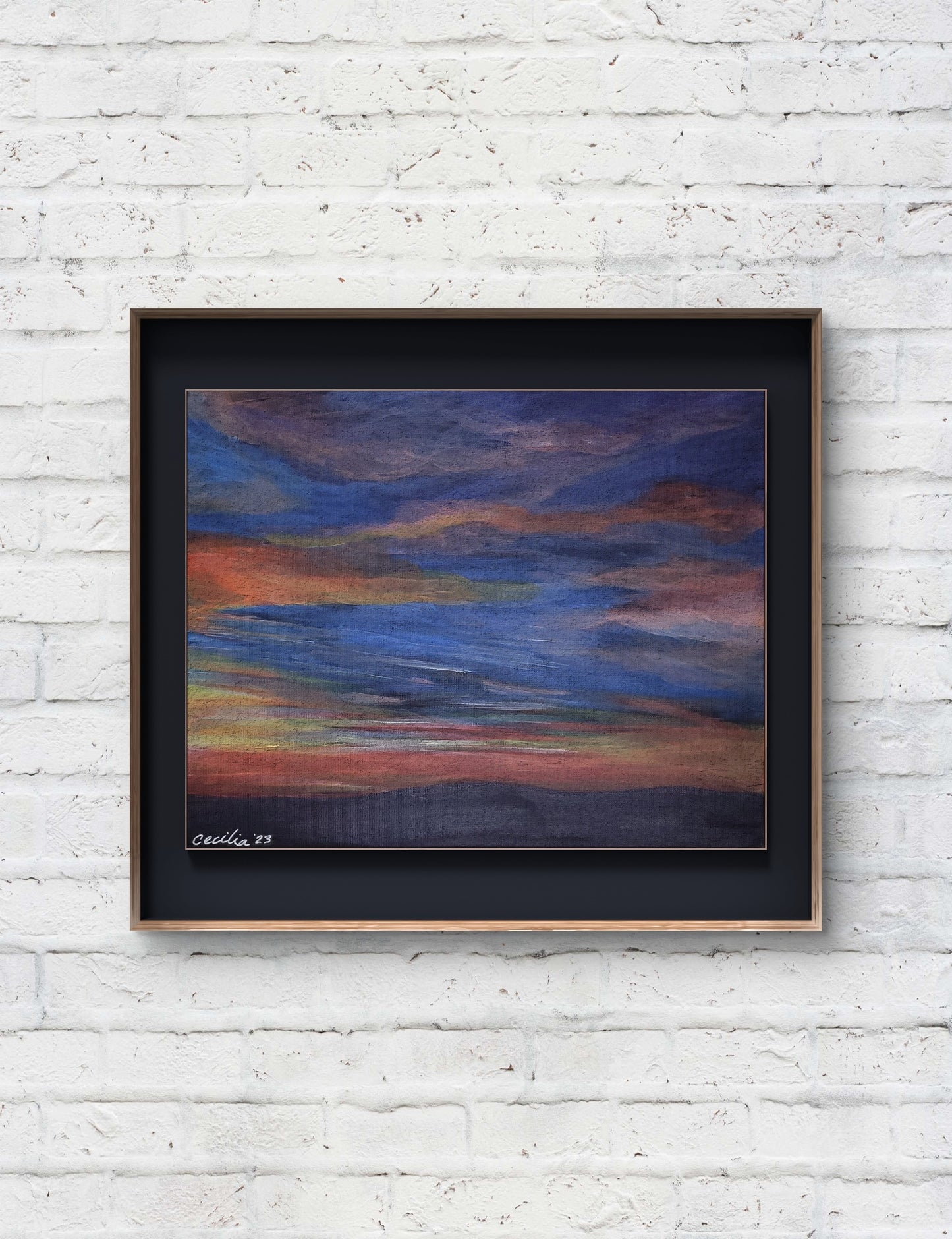 Sunset in Wine Country, 20x16 Original Acrylic on canvas