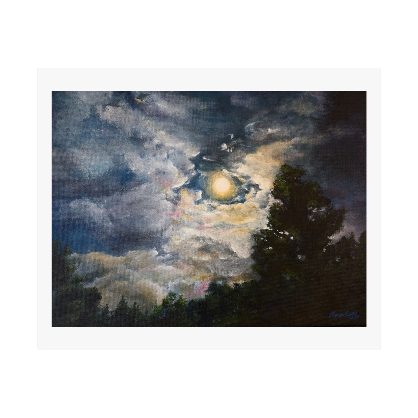 Moonscape, 14x11 Original Acrylic on canvas