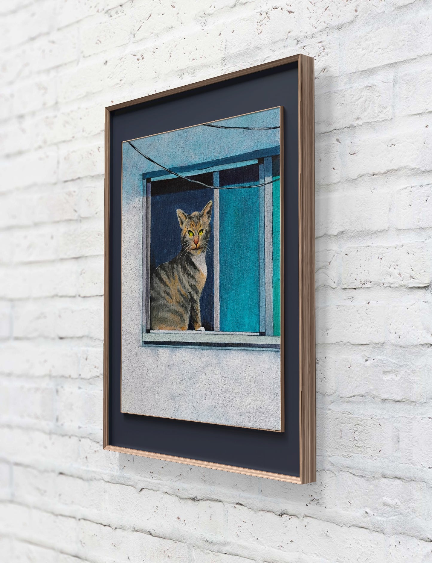 Chilli in the window, 11x14 Original Acrylic on canvas