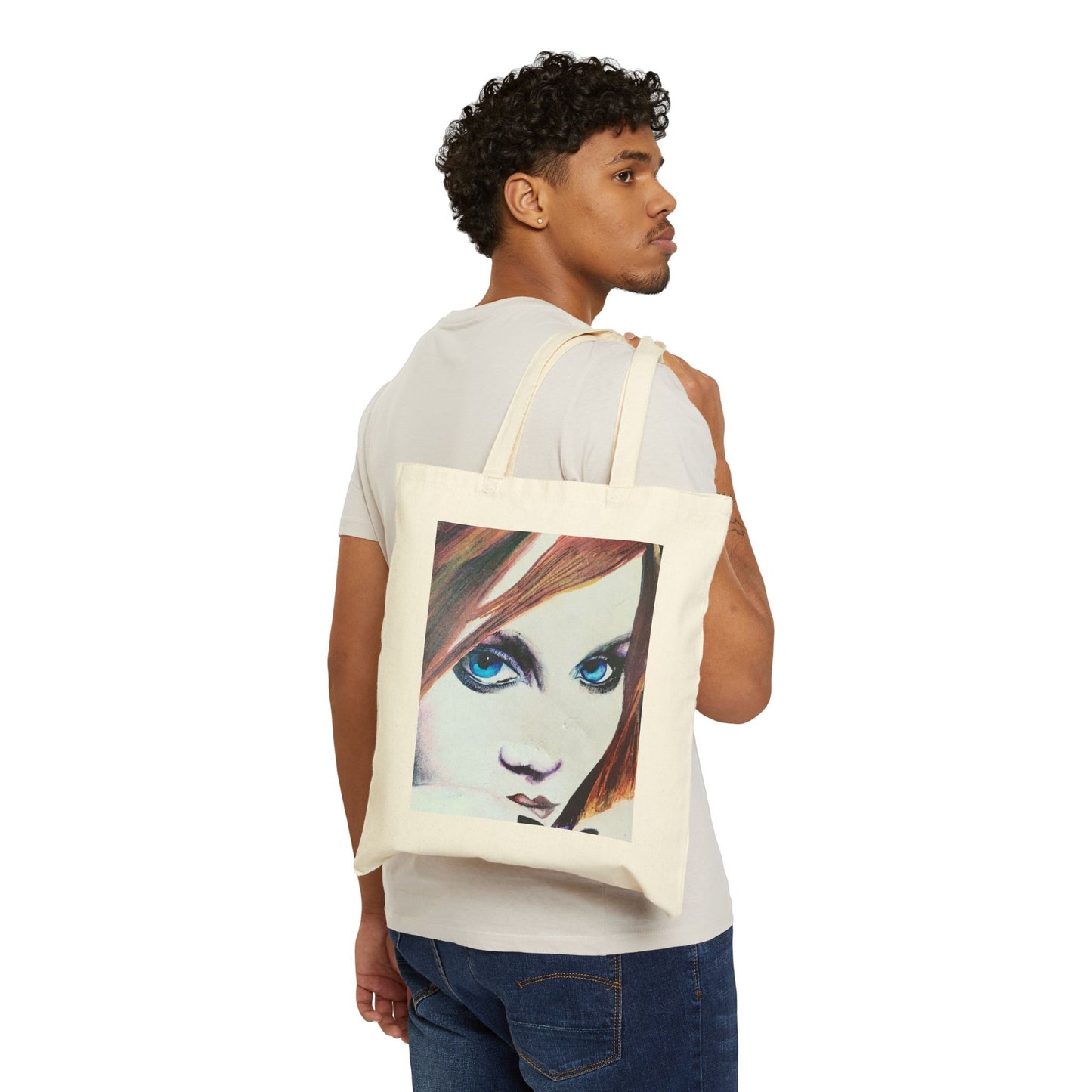Blue eyes design - Cotton Canvas Tote Bag