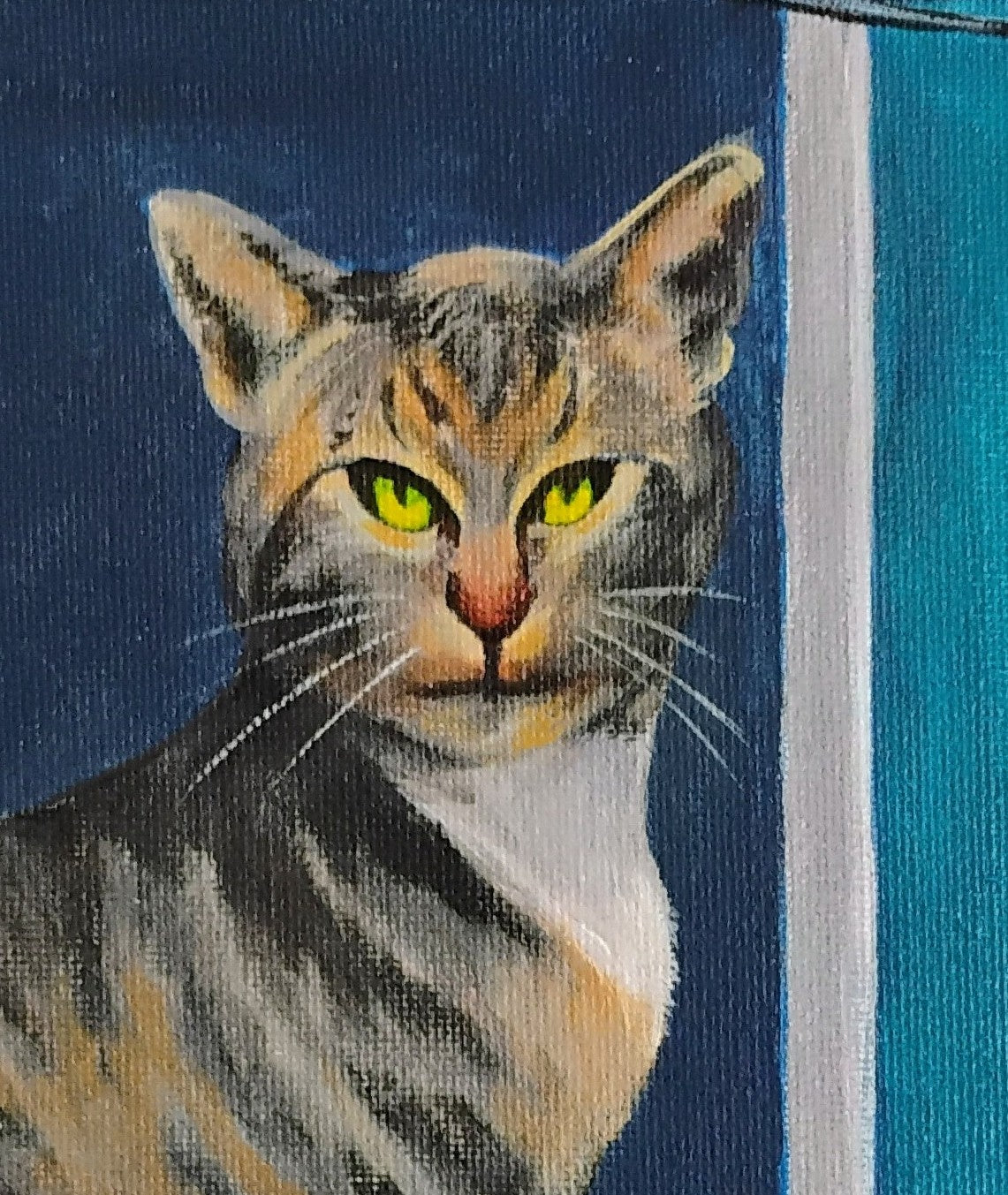 Chilli in the window, 11x14 Original Acrylic on canvas