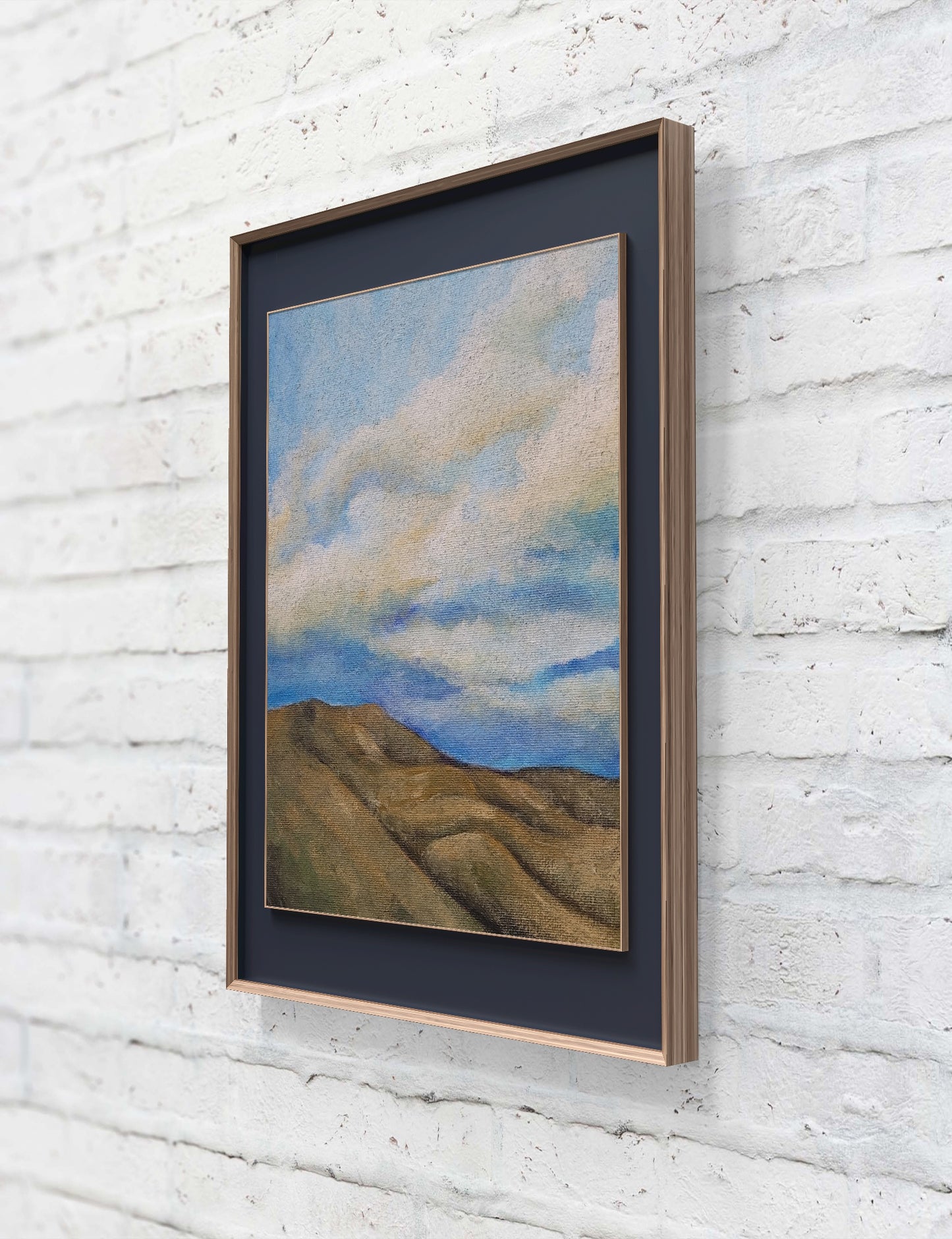 Clouds Over the Mountains, 8.5x11 Original Acrylic on canvas