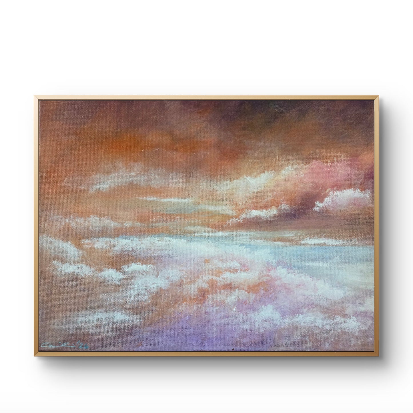 Cotton Candy Clouds, 14x11 Original Acrylic on canvas