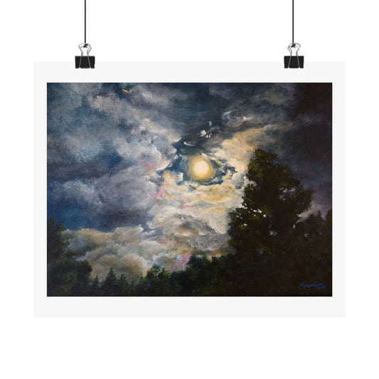 Moonscape, Acrylic on canvas, Matte Print