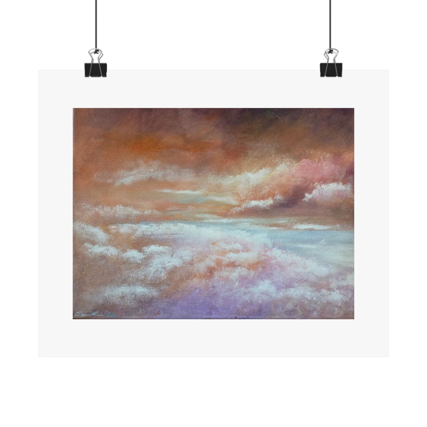 Cotton Candy Clouds, Acrylic on canvas, Matte Print