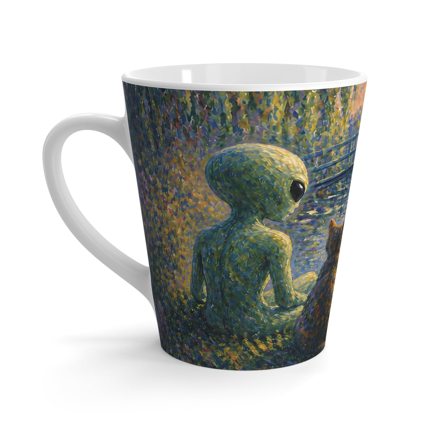 Cosmic Monet Cat Mug, Alien Art Coffee Cup, Unique Space Lover Gift