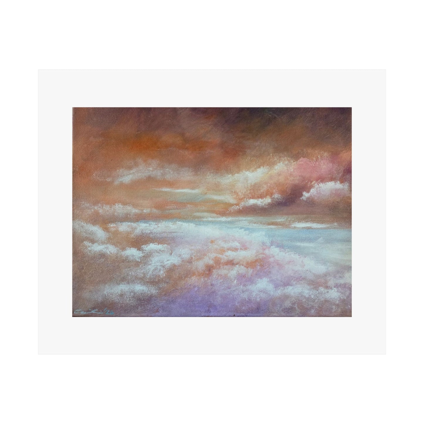 Cotton Candy Clouds, Acrylic on canvas, Matte Print