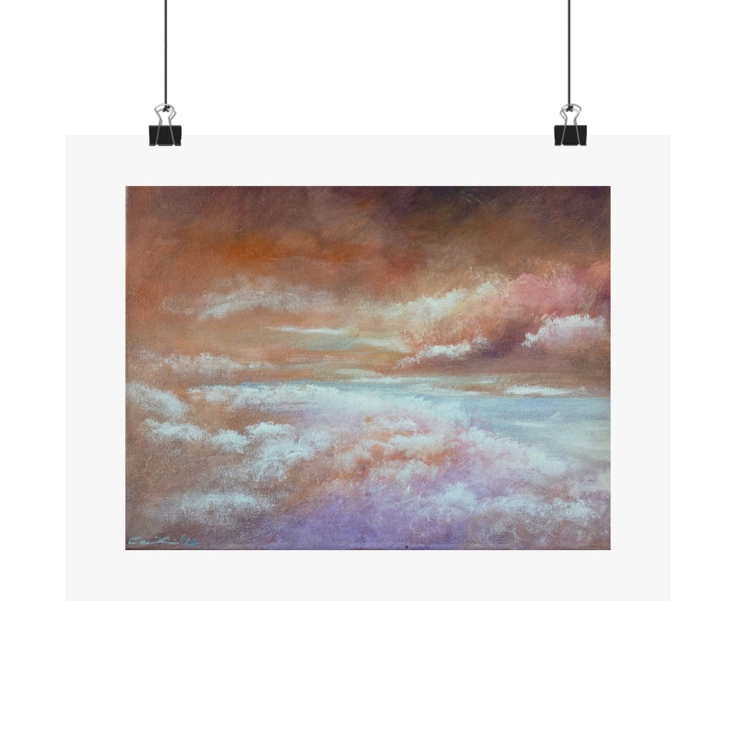 Cotton Candy Clouds, Acrylic on canvas, Matte Print