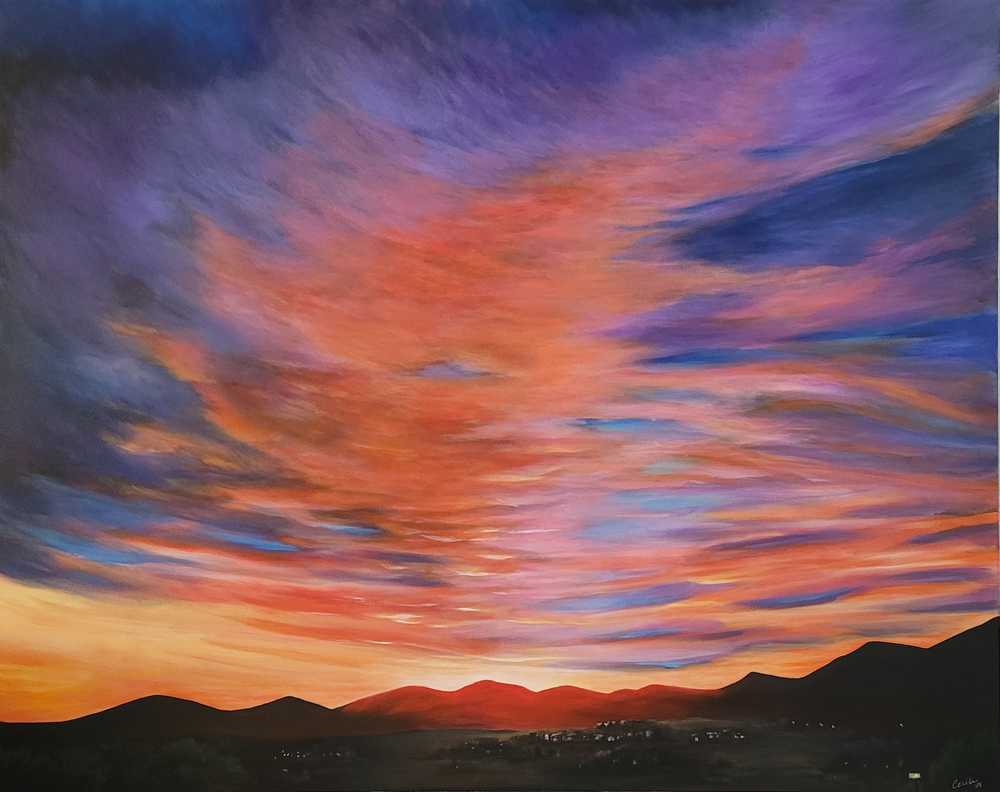 Vegas Sunrise, 48x60x1.5 Original Acrylic on canvas