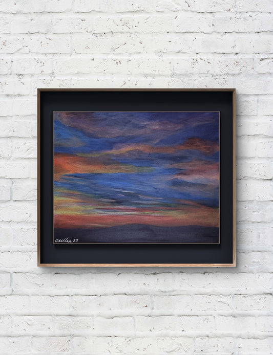 Sunset in Wine Country, 20x16 Original Acrylic on canvas