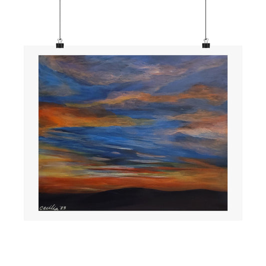 Sunset in Temecula, Acrylic on canvas, Matte Print