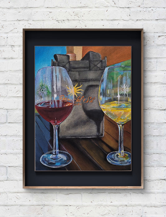 Red or White Wine?, 11x14 Original Acrylic on canvas