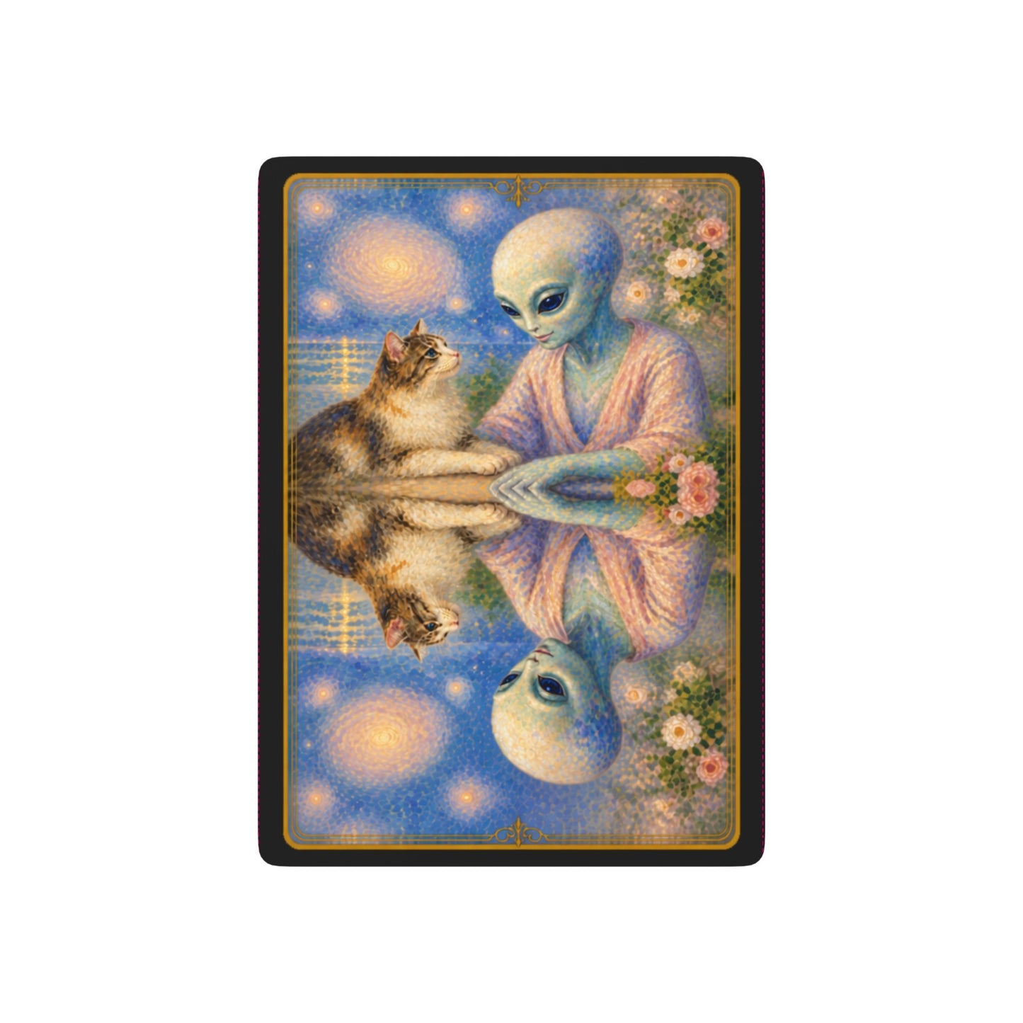 Renoir Inspired – Pastel Impressionist — Decorative Cat and Alien-Themed Card Deck for Game Nights & Gifts