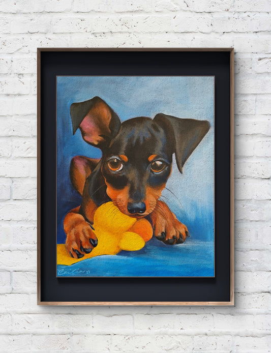 Pluto, 11x14 Original Acrylic on canvas