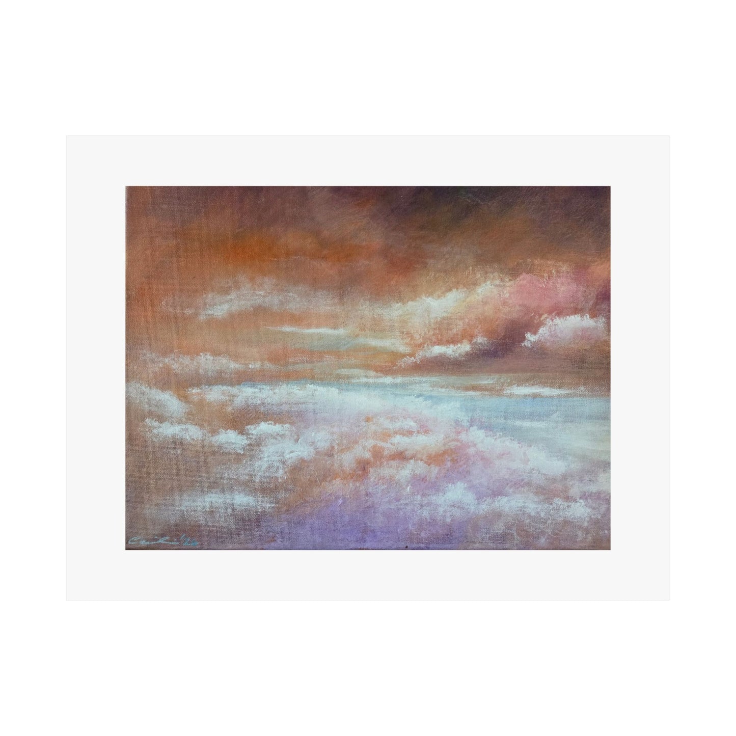 Cotton Candy Clouds, Acrylic on canvas, Matte Print