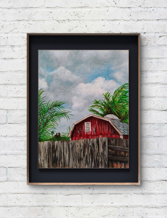 The Red Barn, 11x14 Original Acrylic on canvas