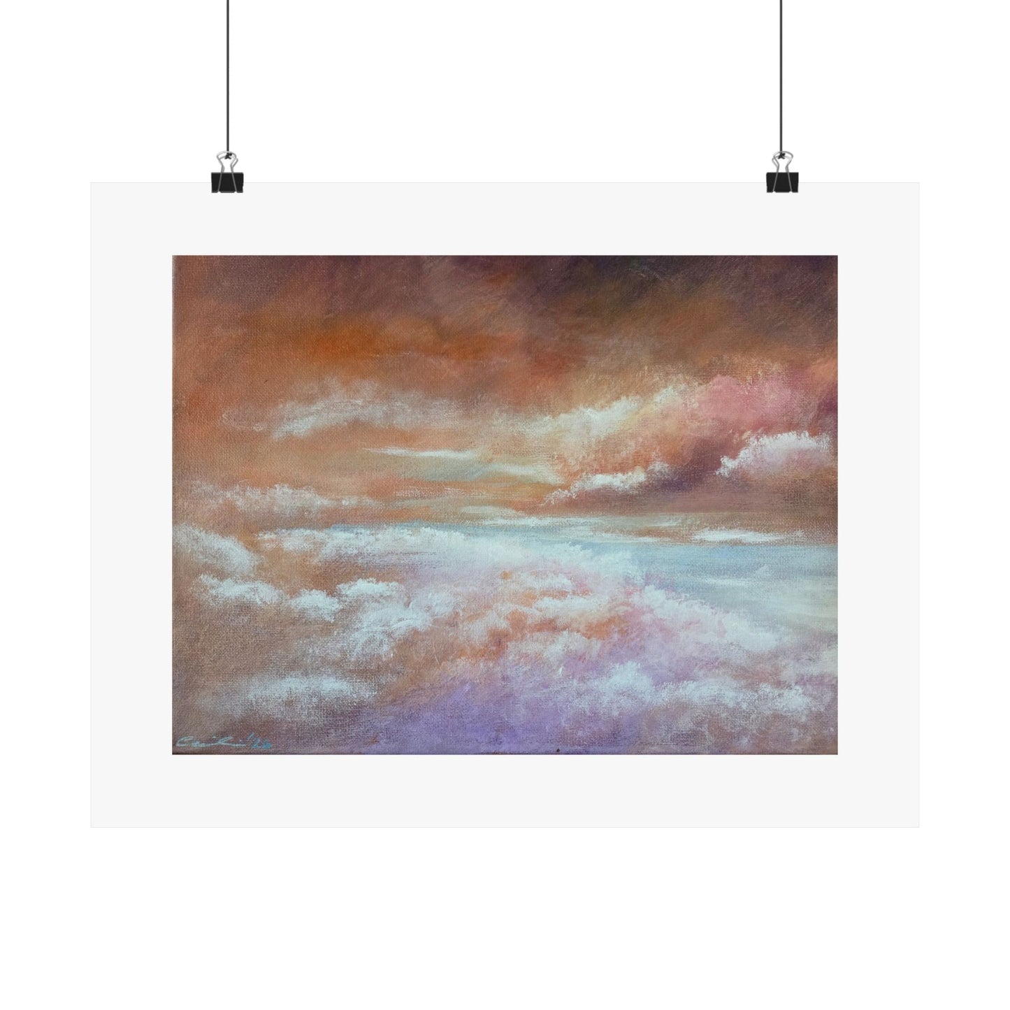 Cotton Candy Clouds, Acrylic on canvas, Matte Print
