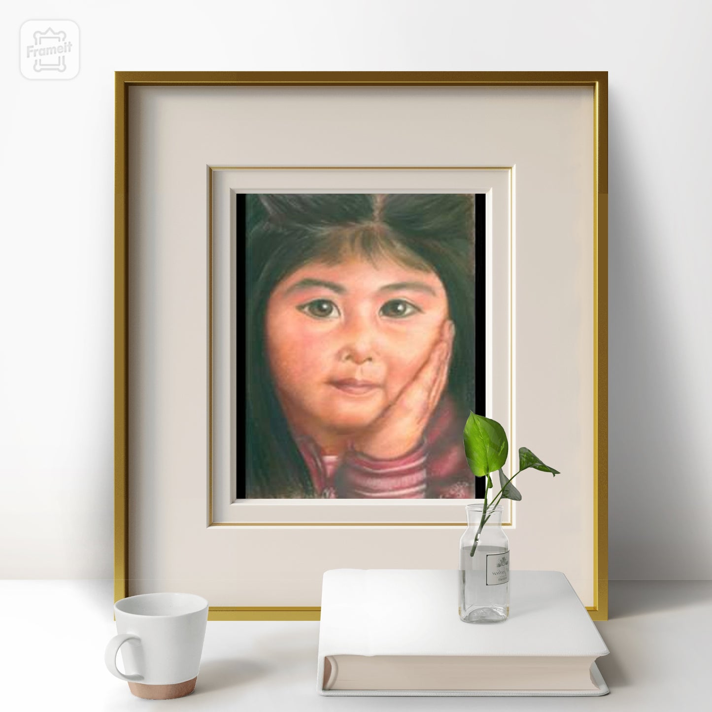 Pastel Painting of child portrait on paper