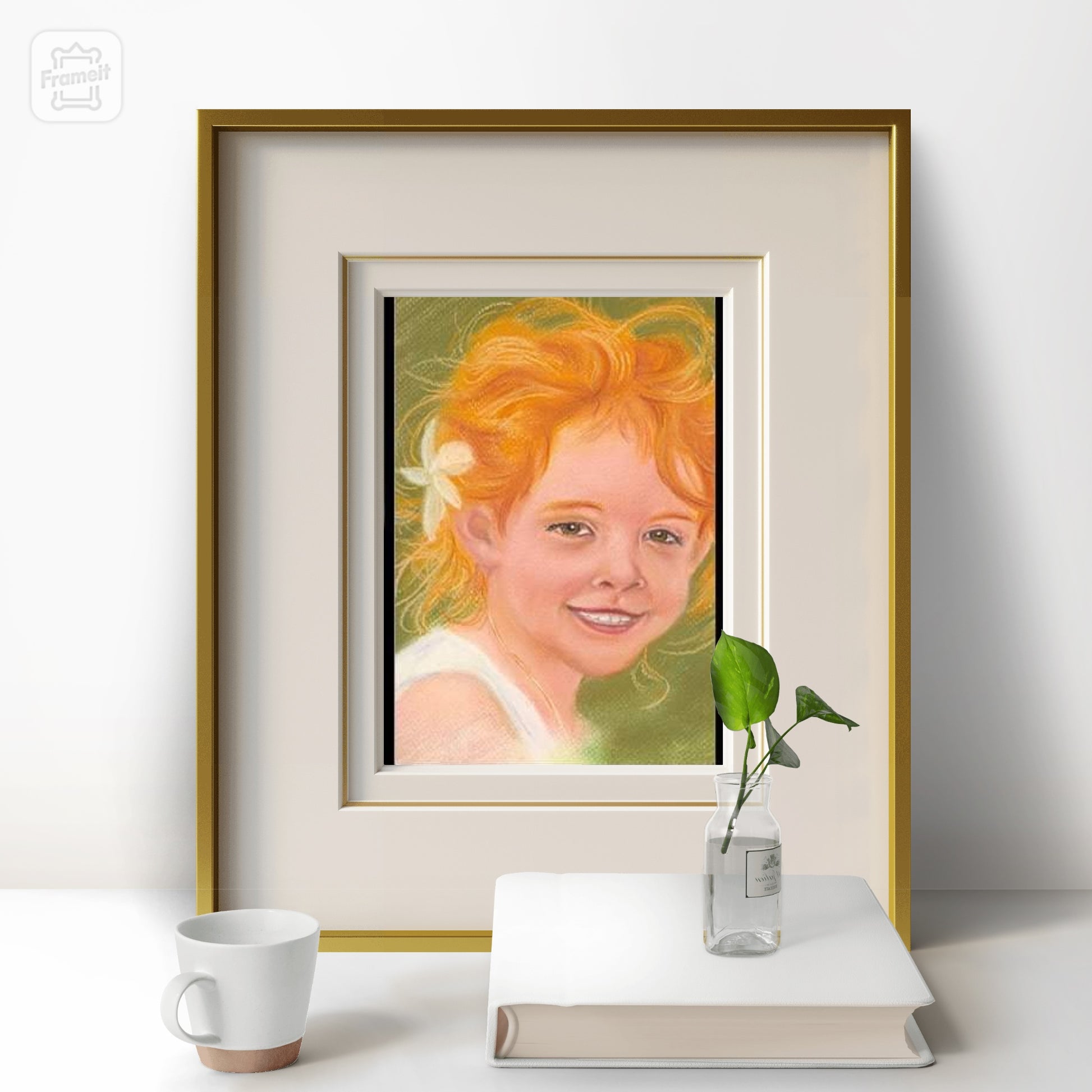 Pastel Painting of child portrait on paper