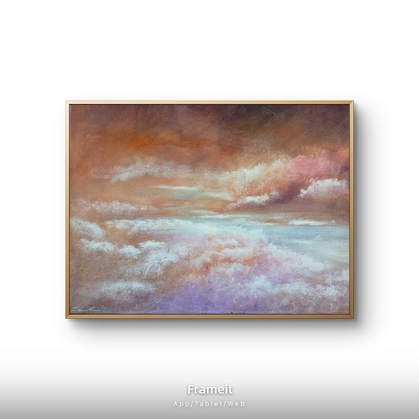 Sunset Clouds, 14x11 Original Acrylic on canvas