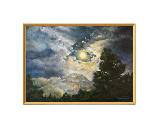 Moonscape, 14x11 Original Acrylic on canvas